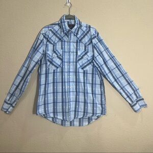 Roper Shirt Womens Medium Pearl Snap Western Plaid Long Sleeve Cowboy Rodeo EUC